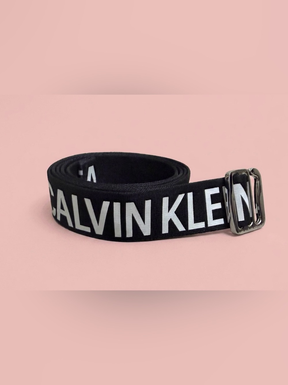 Calvin Klein Black Canvas Logo Web Belt Size 85 Medium Streetwear⁠
(Adjustable)